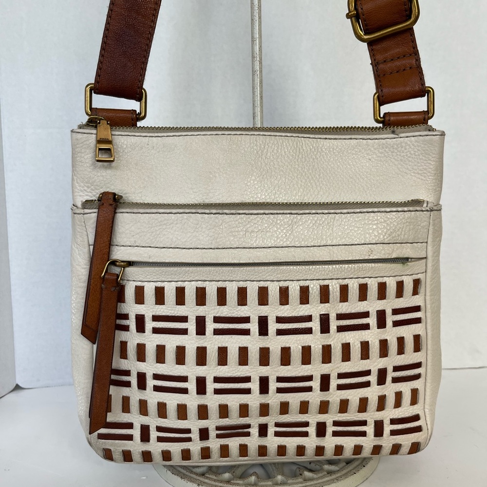 Fossil Vintage Retro beige crossbody bag